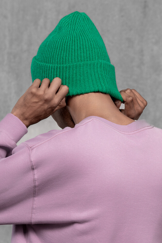 Чоловіча зимова в'язана шапка з мохеру (Green)