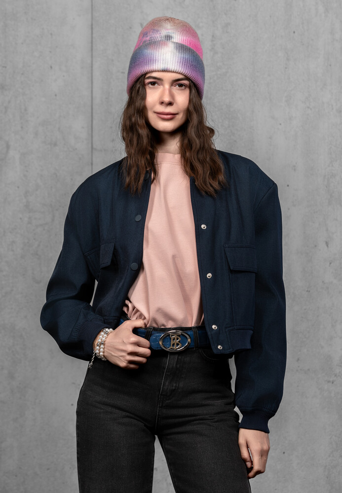 Жіноча шапка Тай Дай з ангори та мериносу (Berry Mist)