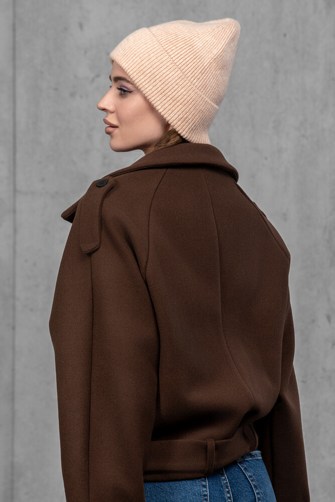 Жіноча шапка біні з ангори та меріно (Mix pink)