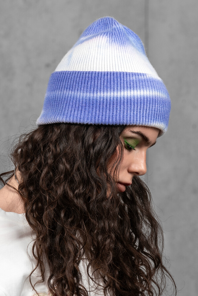 Жіноча шапка Тай Дай з ангори та мериносу (Icy Horizon)
