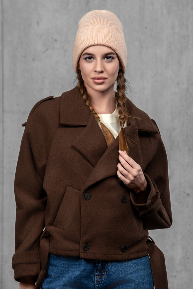 Жіноча шапка біні з ангори та меріно (Mix pink)