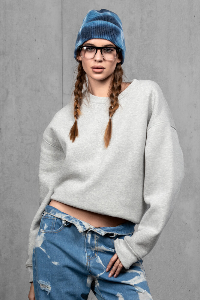 Жіноча шапка Тай Дай з ангори та мериносу (Blue Fog)