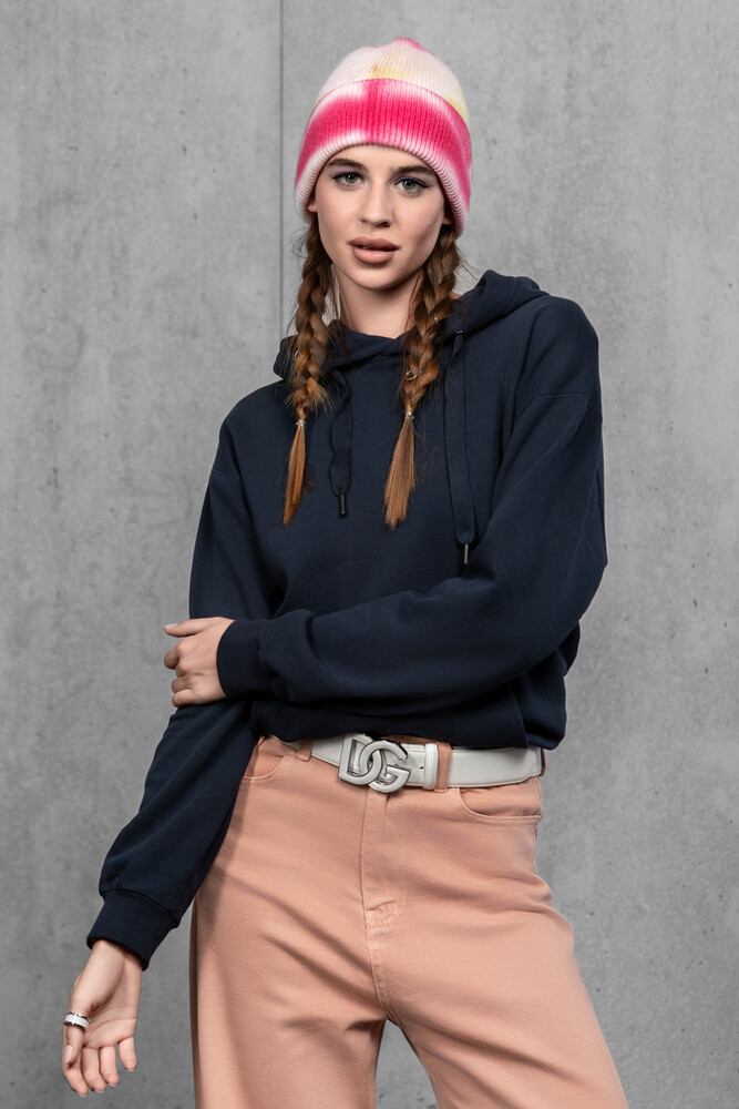 Жіноча шапка Тай Дай з ангори та мериносу (Sunset Stripe)