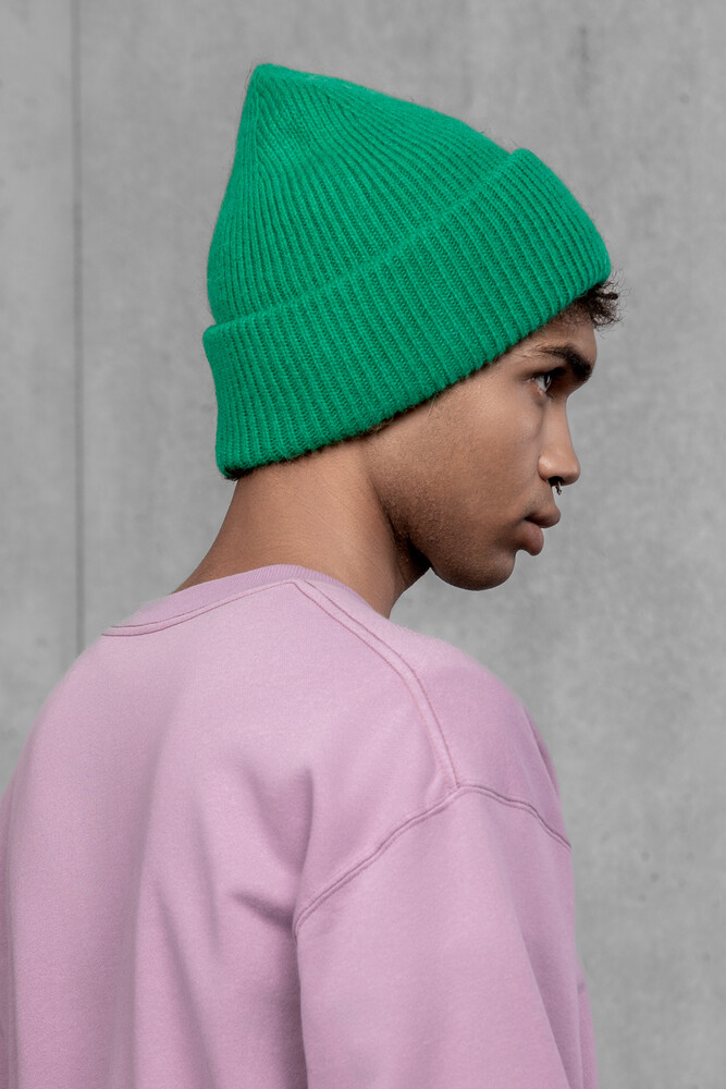 Чоловіча зимова в'язана шапка з мохеру (Green)