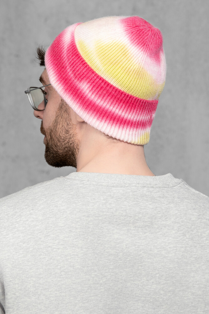 Чоловіча шапка Тай Дай з ангори та мериносу (Sunset Stripe)