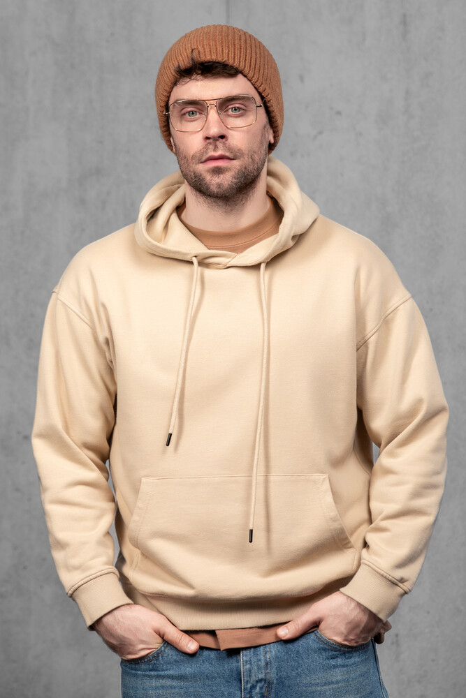 Чоловіча вʼязана шапка з кашеміром (Camel)