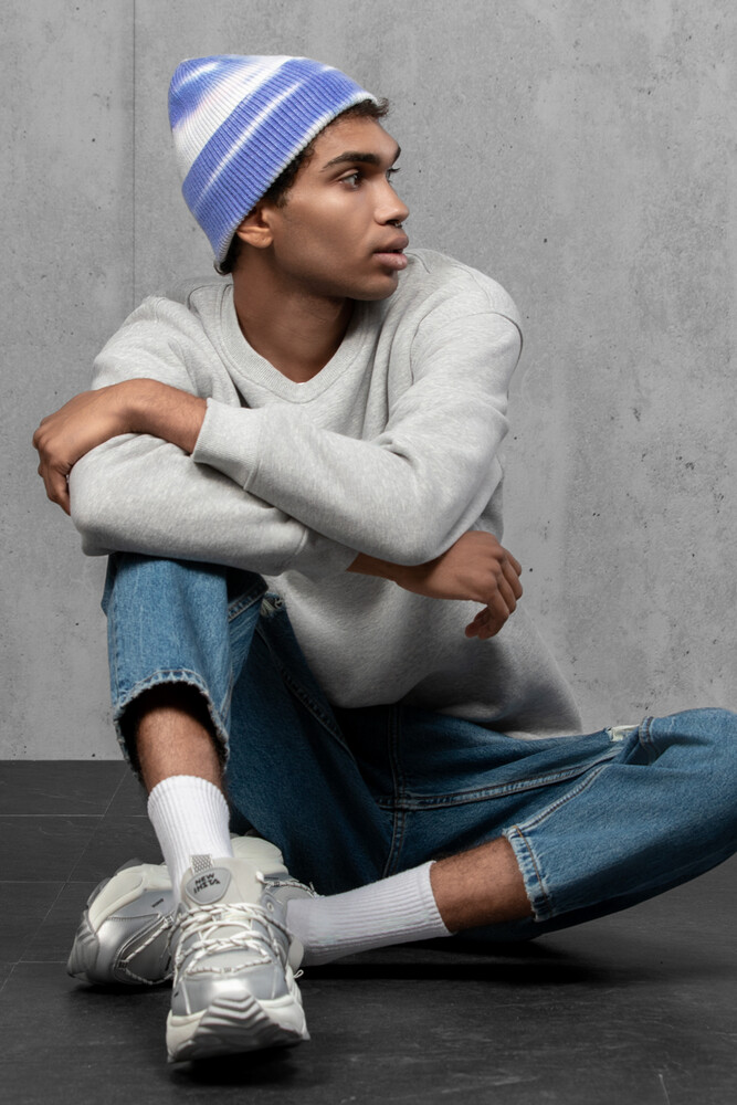 Чоловіча шапка Тай Дай з ангори та мериносу (Icy Horizon)