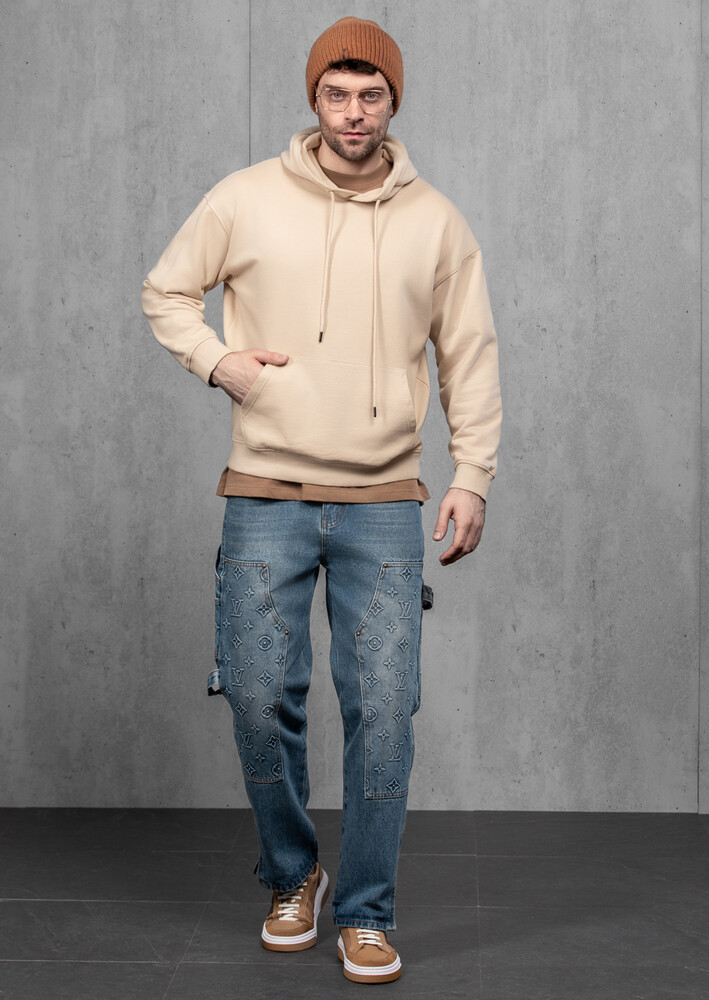 Чоловіча вʼязана шапка з кашеміром (Camel)