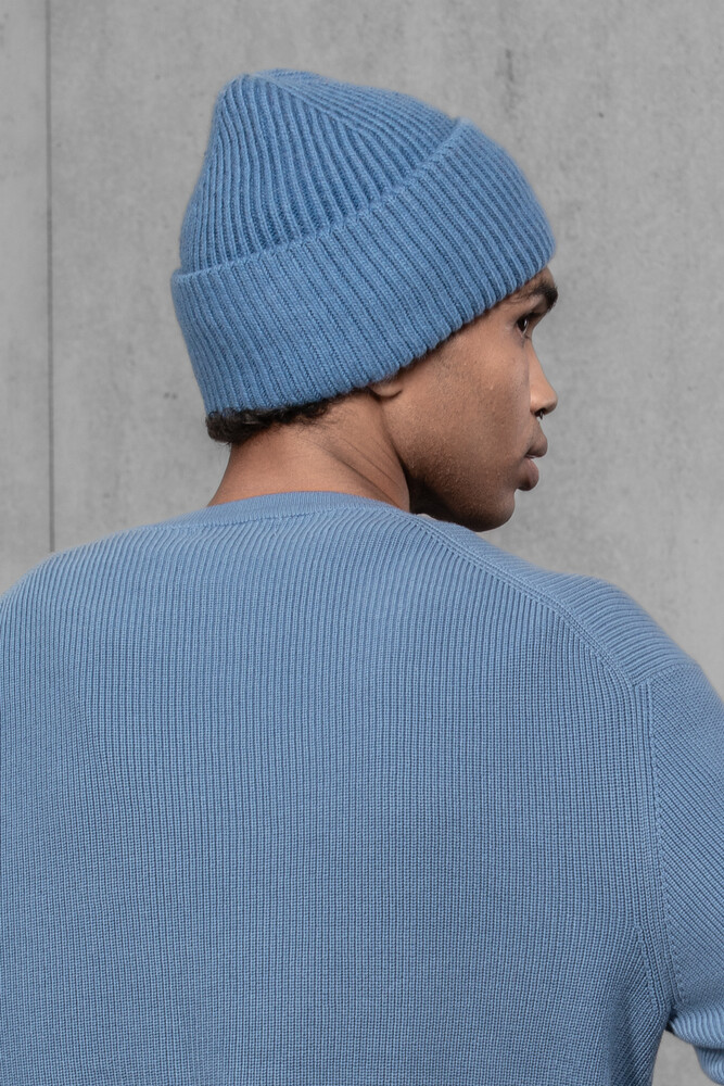 Чоловіча вʼязана шапка з кашеміром (Denim)