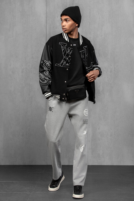 Чоловіча шапка біні з ангори та меріно (Black)