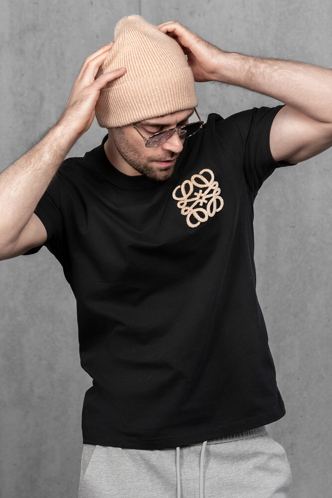 Чоловіча шапка біні з ангори та меріно (Mix pink)