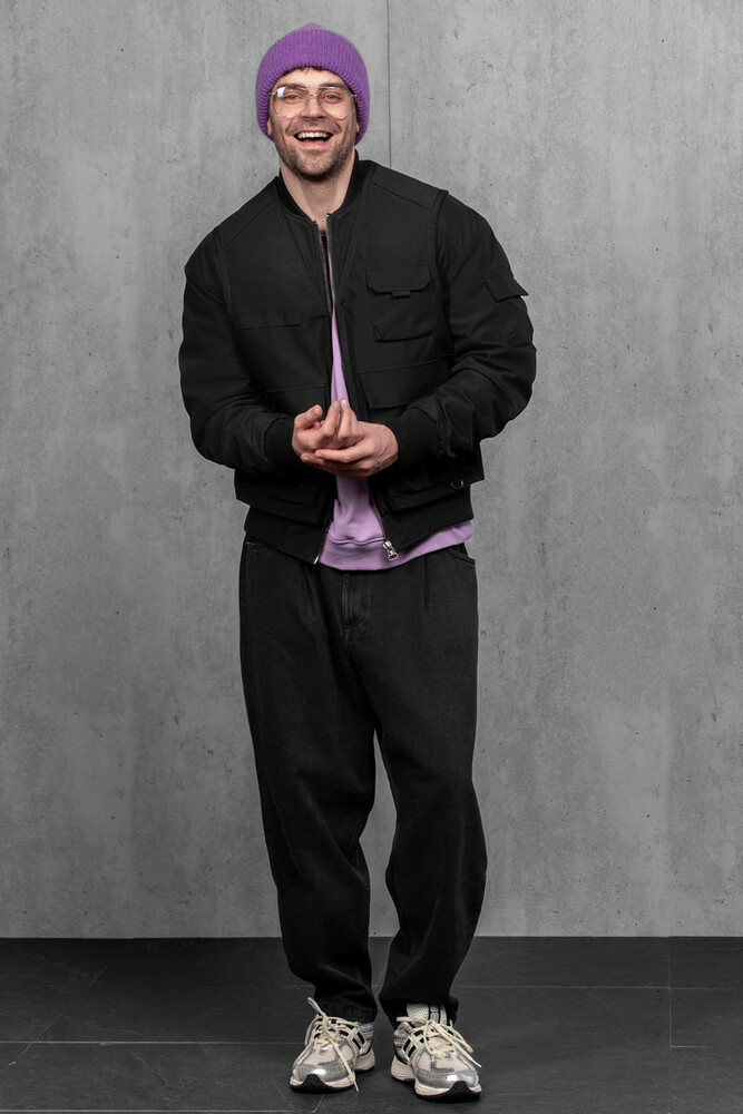 Чоловіча зимова в'язана шапка з мохеру (Purple)