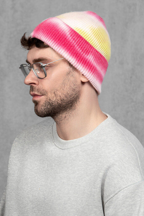 Чоловіча шапка Тай Дай з ангори та мериносу (Sunset Stripe)