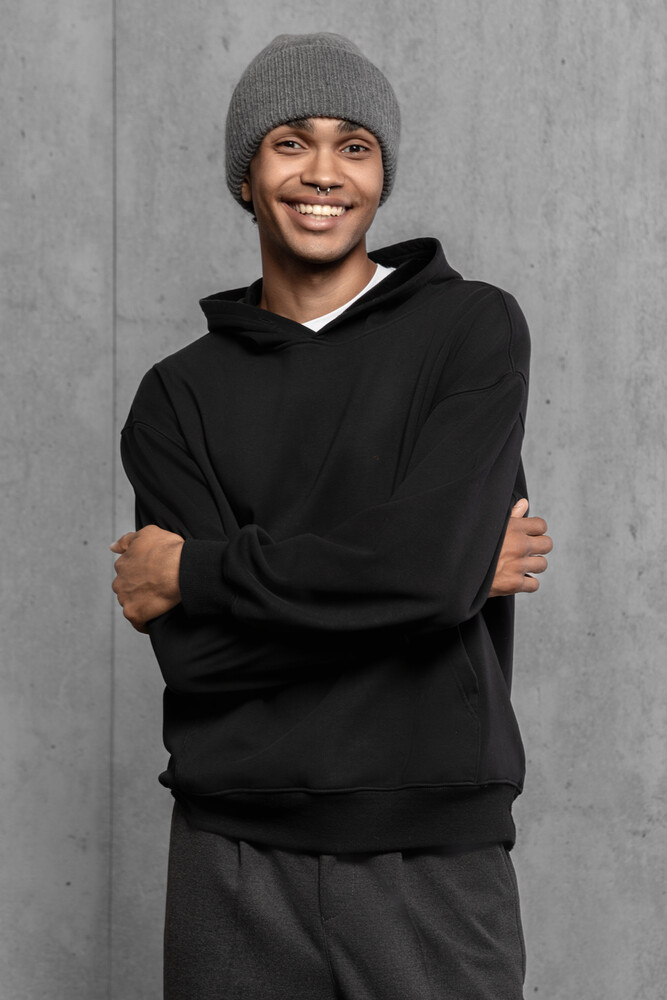 Чоловіча вʼязана шапка з кашеміром (Dark grey)